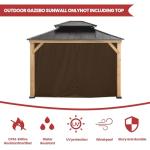10ft Gazebo Canopy Sidewall Replacement Panels, Brown