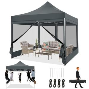 Heavy Duty 10x10 Pop Up Canopy Tent with Walls