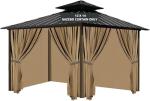 Beige Waterproof 4-Panel Gazebo Privacy Curtains