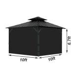 Waterproof 4-Panel Black Gazebo Curtains