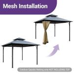 10x10 Gazebo Mesh Walls with Curtain Rings