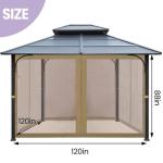 10x10 Gazebo Mesh Walls with Curtain Rings