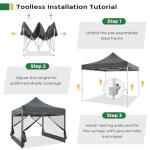 Heavy Duty 10x10 Pop Up Canopy Tent with Walls