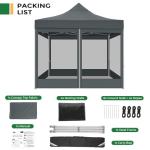 Heavy Duty 10x10 Pop Up Canopy Tent with Walls