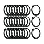 30 Pack Black Gazebo Curtain Hooks and Rings