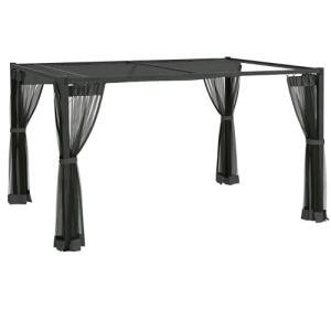 Outsunny 3x4m Aluminum Pergola with Canopy and Netting