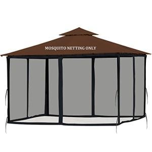 Gazebo Mosquito Netting Replacement 10x10ft Black