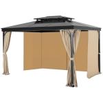 VEVOR Outdoor Gazebo Curtains, 4-Panel Khaki