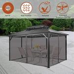 Gazebo Mosquito Netting Replacement 10x10ft Black