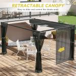 Outsunny 3x4m Aluminum Pergola with Canopy and Netting