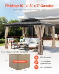 VEVOR Outdoor Gazebo Curtains, 4-Panel Khaki