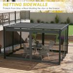 Outsunny 3x4m Aluminum Pergola with Canopy and Netting