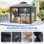 COSTWAY Heavy Duty Outdoor Garden Gazebo Tent