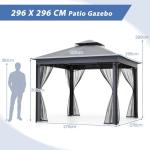 COSTWAY Heavy Duty Outdoor Garden Gazebo Tent
