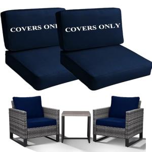 Deep Outdoor Patio Cushion Covers Set of 4
