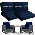 Deep Outdoor Patio Cushion Covers Set of 4