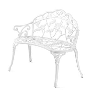 Bonnlo White Cast Aluminium Garden Bench