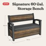 Keter Walnut Storage Bench for Outdoor Spaces