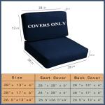 Deep Outdoor Patio Cushion Covers Set of 4
