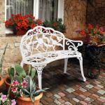 Bonnlo White Cast Aluminium Garden Bench