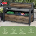 Keter Walnut Storage Bench for Outdoor Spaces