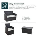Black Rattan 4-Piece Outdoor Furniture Set