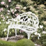 Bonnlo White Cast Aluminium Garden Bench