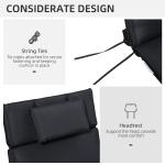 Thick Padded Outdoor Sun Lounger Cushion with Pillow