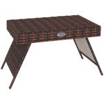 Foldable Rattan Coffee Table with Steel Frame