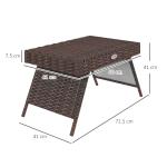 Foldable Rattan Coffee Table with Steel Frame