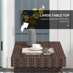 Foldable Rattan Coffee Table with Steel Frame