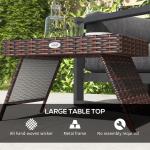 Foldable Rattan Coffee Table with Steel Frame