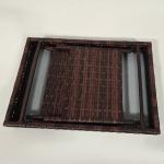 Foldable Rattan Coffee Table with Steel Frame