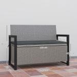 Outsunny Rattan Garden Storage Bench with Inner Bag