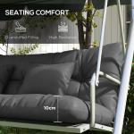 Outsunny Charcoal Grey Outdoor Back & Seat Cushion