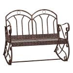 Bronze Metal Rocking Chair Swing Loveseat