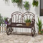 Bronze Metal Rocking Chair Swing Loveseat