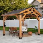 Norwood Cedar Patio Gazebo - Heavy Duty Shelter