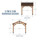 Norwood Cedar Patio Gazebo - Heavy Duty Shelter