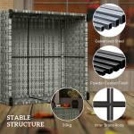 Light Grey Rattan Outdoor Coffee Table with Glass Top