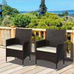 Outsunny Outdoor Rattan Armchair Dining Chair Set