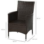 Outsunny Outdoor Rattan Armchair Dining Chair Set