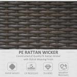 Outsunny Outdoor Rattan Armchair Dining Chair Set