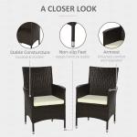 Outsunny Outdoor Rattan Armchair Dining Chair Set