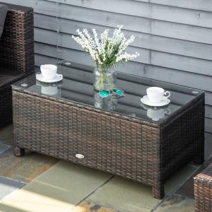 Stylish Rattan Wicker Coffee Table for Outdoors