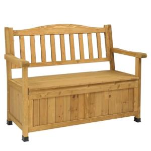Large Wooden Outdoor Storage Bench with Seating