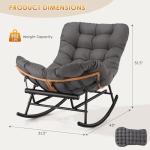 Dark Grey Rattan Rocking Chair with Cushions