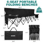 Portable Folding Soccer Bench with Backrest - 6 Seats