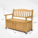Large Wooden Outdoor Storage Bench with Seating
