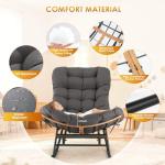 Dark Grey Rattan Rocking Chair with Cushions